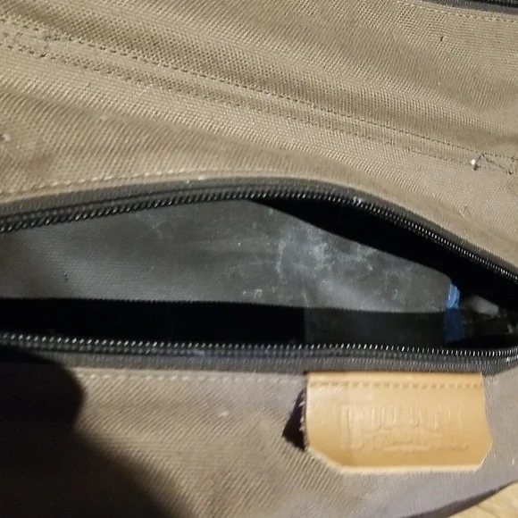 Duluth Trading Co Black and Brown Toiletry Bag with Leather Straps
